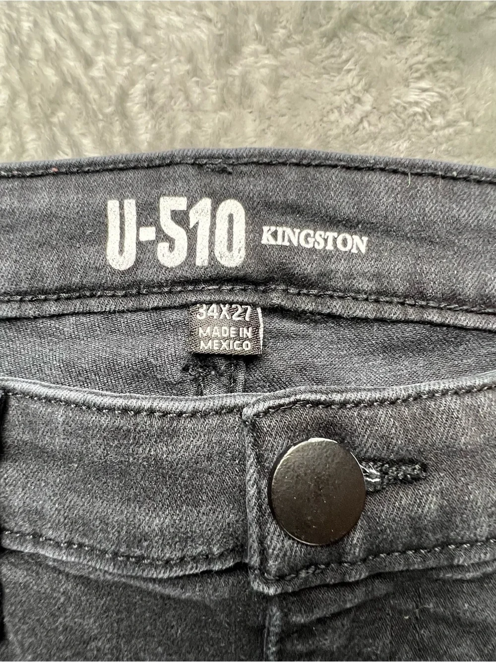 U-510 Men's Kingston Jeans 34x27 Black Extra Stretch Under 5’10 U510